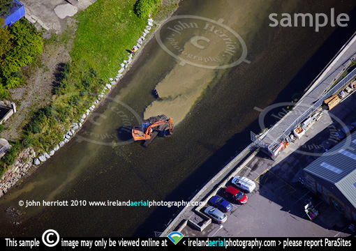 dredging Bandon river aerial view