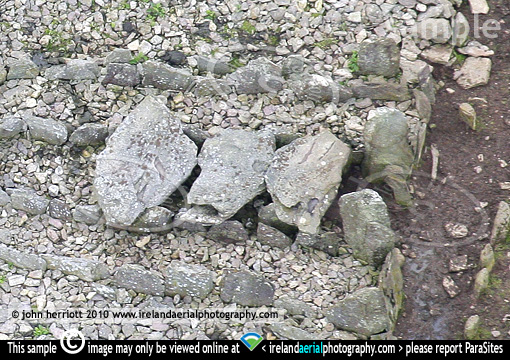 close up aerial wedge tomb