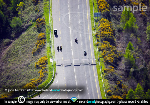 Motor bike races aerial view