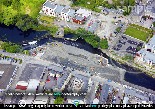 Bandon West Cork aerial of flood relief works
