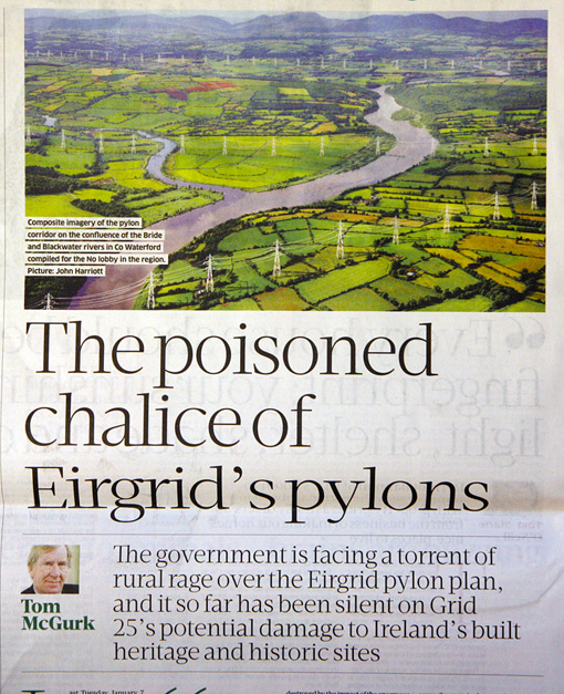 Eirgrid pylons mispelled Harriott instead of Herriott
