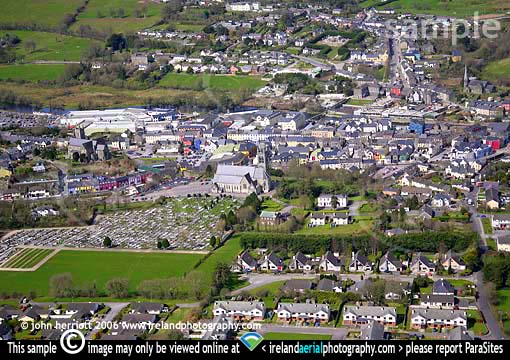 Churches of Bandon from above the town