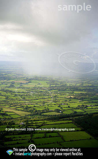 Aerial photo of rain shower