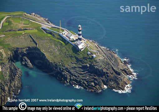 Old Head Lighthouse aerial close up