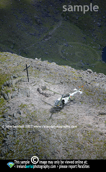 Air Corps Alouette close to ground hover
