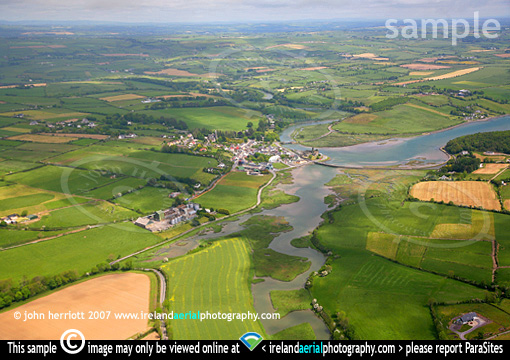 Aerial photo of Timoleague and farmland