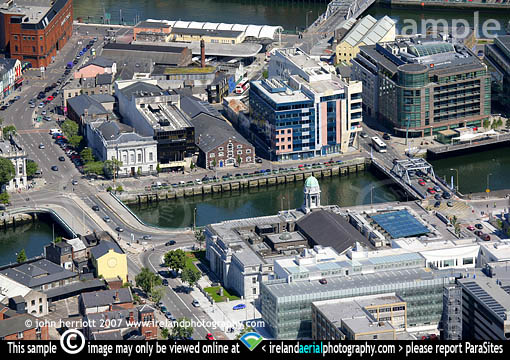 City Hall overlooking Lapps Quay from the air