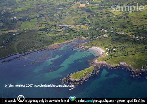 Aerial photo of Castlecove on the Ring of Kerry