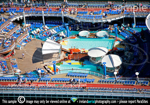 pool deck cruise liner aerial viewpoint