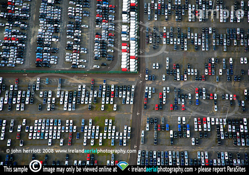 Aerial photo of car imports