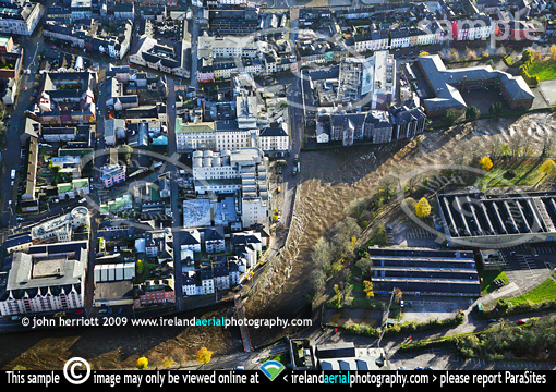 Road at Mercy hospital flood damage